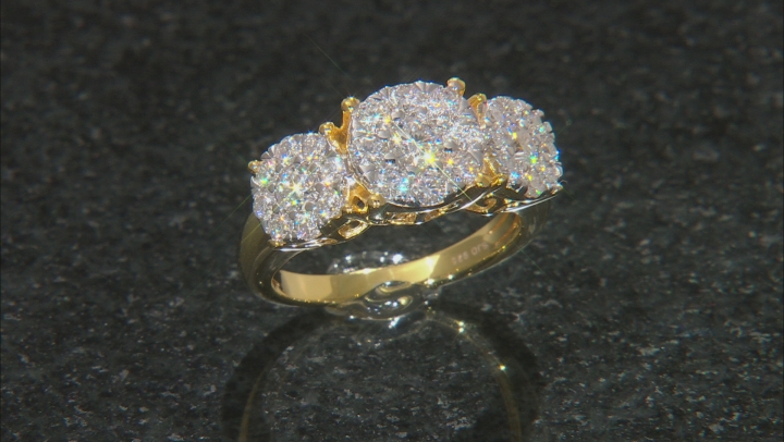 Moissanite 14k Yellow Gold Over Silver Ring 1.51ctw DEW. Video Thumbnail