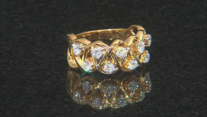 Moissanite 14k Yellow Gold Over Silver Ring .90ctw DEW Video Thumbnail
