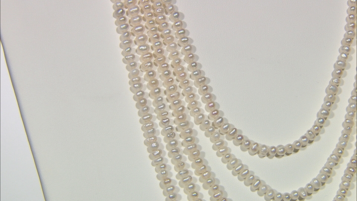4-5mm White Cultured Freshwater Pearl Endless Necklace Set of Five Video Thumbnail