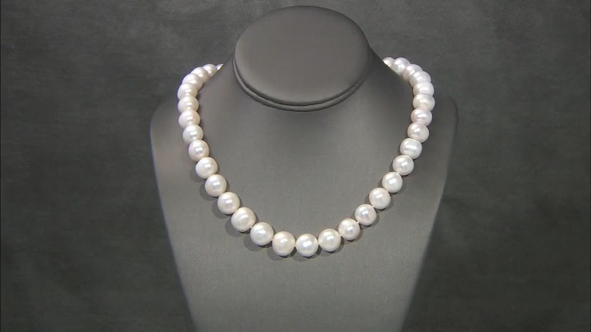 White Cultured Freshwater Pearl Rhodium Over Sterling Silver 22 Inch Strand Necklace Video Thumbnail