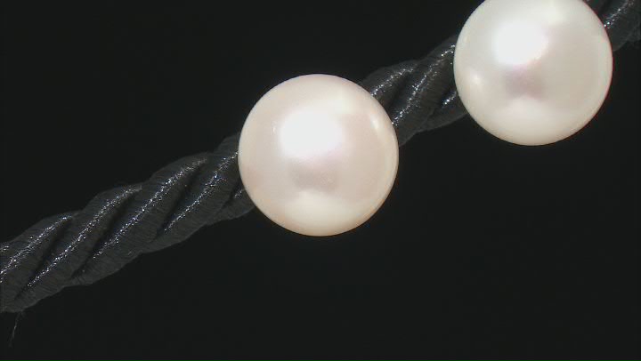 White Cultured Freshwater Pearl 14k Yellow Gold Stud Earrings Video Thumbnail