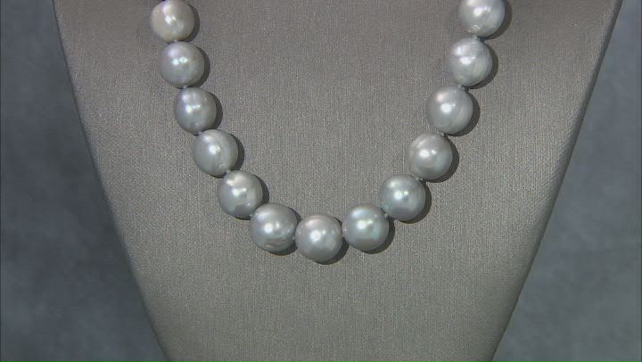 Platinum Cultured Freshwater Pearl Rhodium Over Sterling Silver 20 Inch Strand Necklace Video Thumbnail