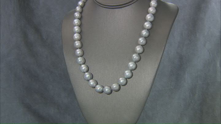 Platinum Cultured Freshwater Pearl Rhodium Over Sterling Silver 20 Inch Strand Necklace Video Thumbnail