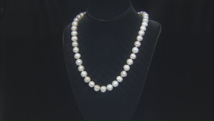 Platinum Cultured Freshwater Pearl Rhodium Over Sterling Silver 24 Inch Necklace Video Thumbnail
