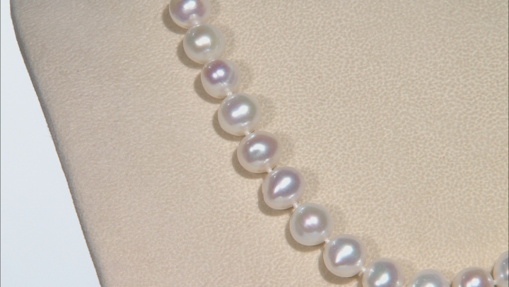 White Cultured Freshwater Pearl Rhodium Over Sterling Silver 18 Inch Strand Necklace Video Thumbnail