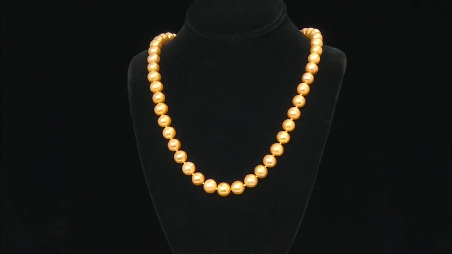 Golden Cultured Freshwater Pearl & Champagne Diamond 18k Yellow Gold Over Silver Necklace 0.06ctw Video Thumbnail