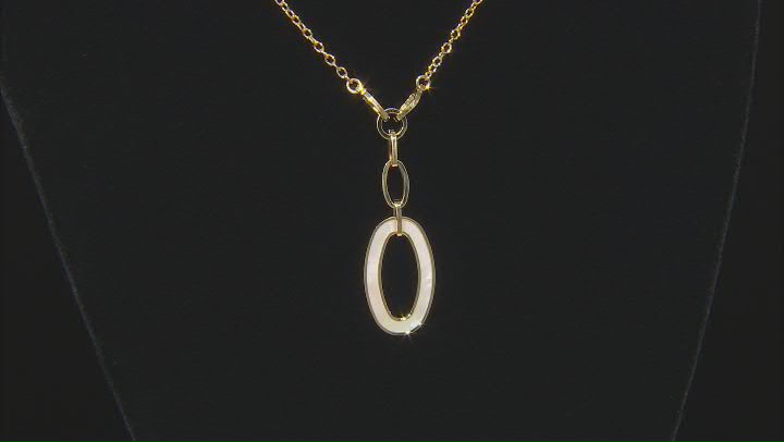 White South Sea Mother-of-Pearl 18k Yellow Gold Over Sterling Silver 16 Inch Necklace Video Thumbnail