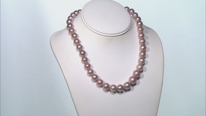 Cultured Kasumiga Pearl & Cubic Zirconia Rhodium Over Silver Necklace & Earring Set 0.25ctw Video Thumbnail