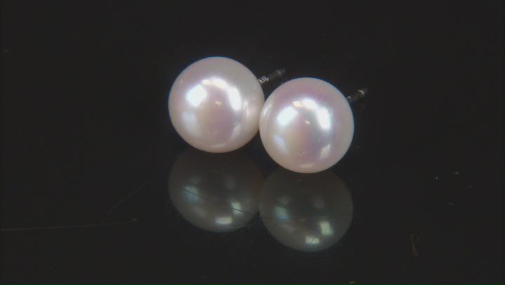 Multi-Color Cultured Freshwater Pearl Rhodium Over Sterling Silver Stud Earrings Set of 5 Video Thumbnail