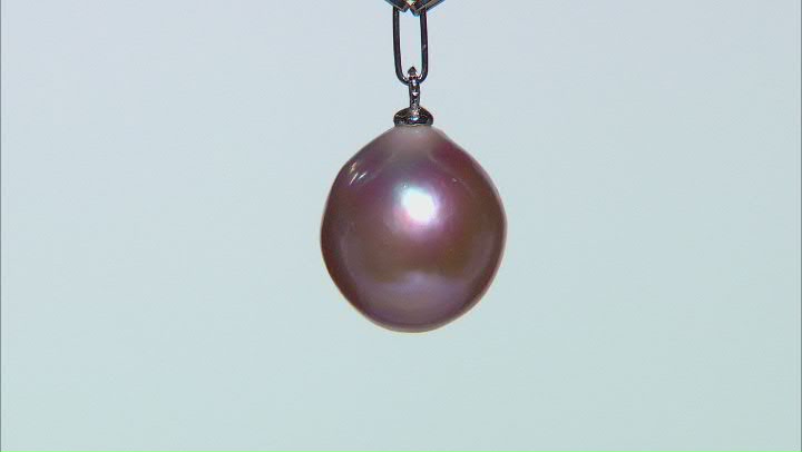 Pink Cultured Freshwater Pearl Rhodium Over Sterling Silver 22 Inch Necklace Video Thumbnail
