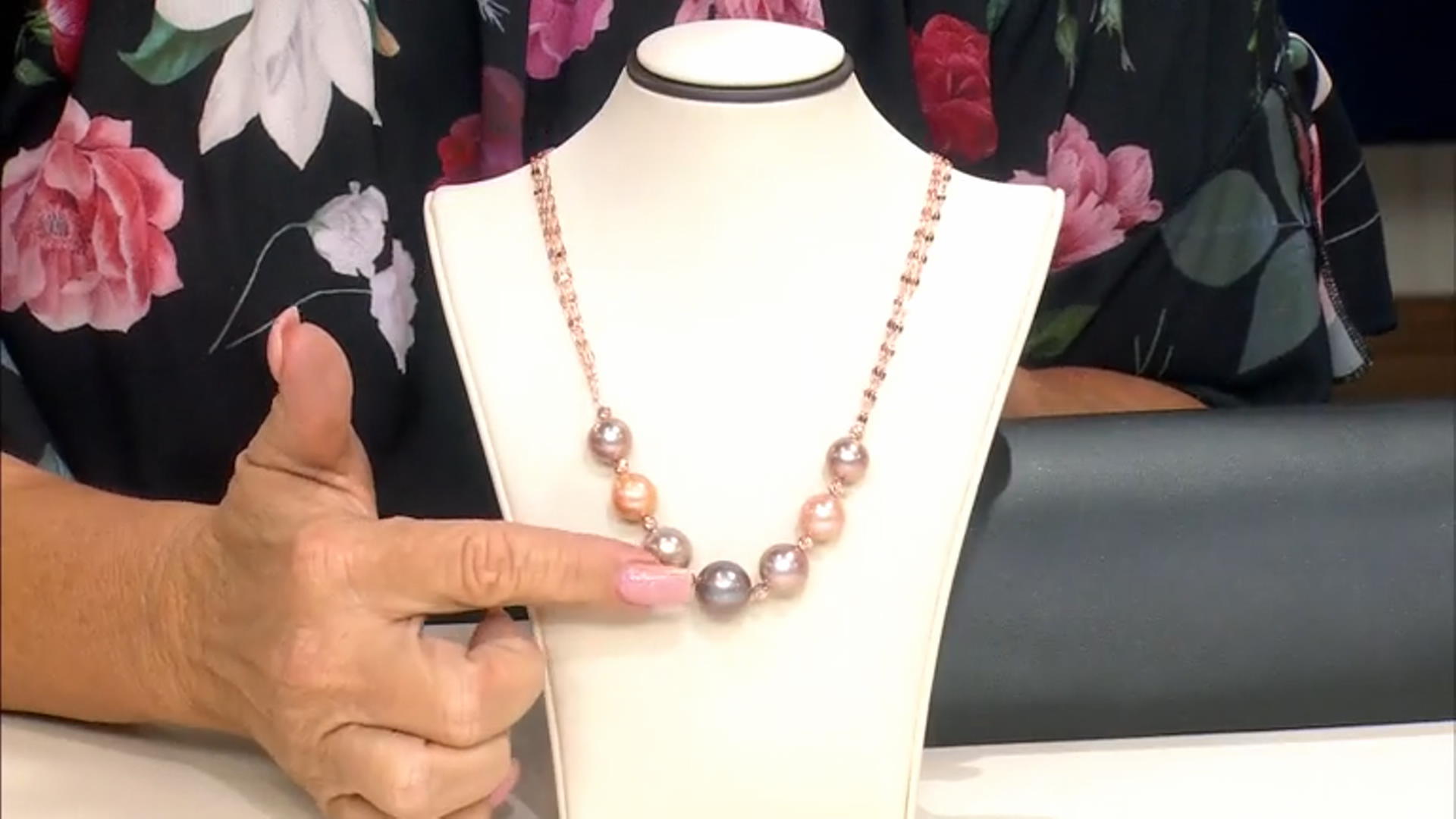 Multi-Color Cultured Freshwater Pearl 18k Rose Gold Over Sterling Silver Necklace Video Thumbnail