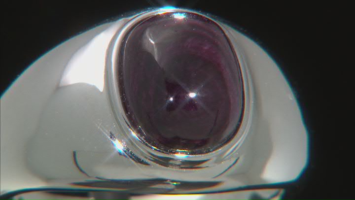 Purple Spiny Oyster Shell Rhodium Over Sterling Silver Ring Video Thumbnail