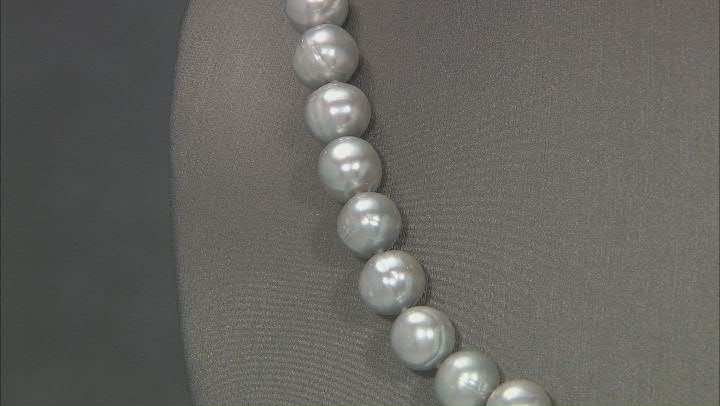 Platinum Cultured Freshwater Pearl Rhodium Over Sterling Silver 24 Inch Strand Necklace Video Thumbnail
