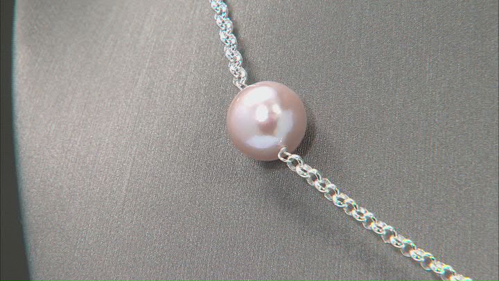 Cultured Kasumiga Pearl Rhodium Over Sterling Silver 20 Inch Necklace Video Thumbnail