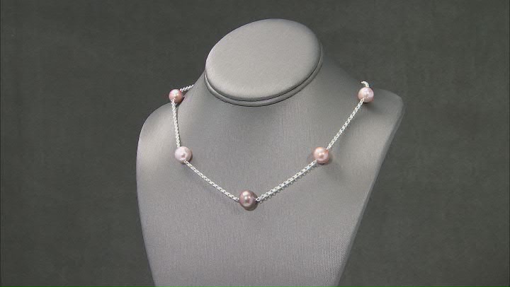 Cultured Kasumiga Pearl Rhodium Over Sterling Silver 20 Inch Necklace Video Thumbnail