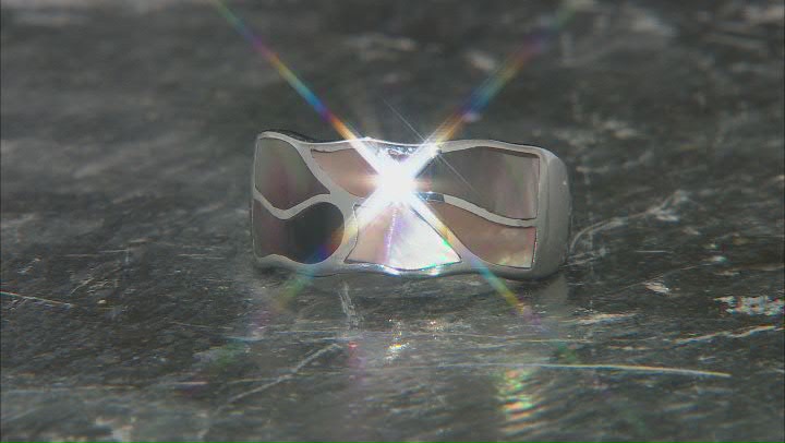 Tahitian Mother-Of-Pearl Rhodium Over Sterling Silver Ring Video Thumbnail