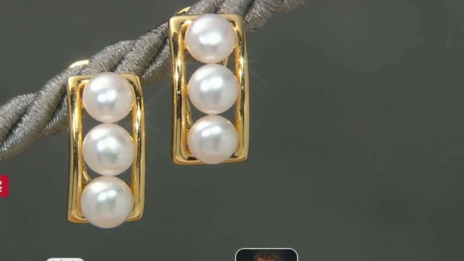 White Cultured Freshwater Pearl 18k Yellow Gold Over Sterling Silver Earrings Video Thumbnail
