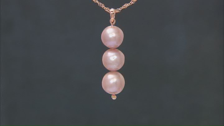 Genusis™ Lavender Cultured Freshwater Pearl 18k Rose Gold Over Sterling Silver Pendant With Chain