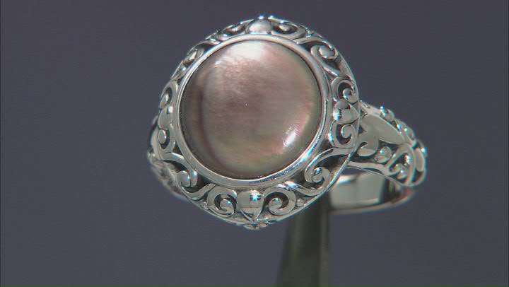 Black Mother-Of-Pearl Sterling Silver Ring Video Thumbnail