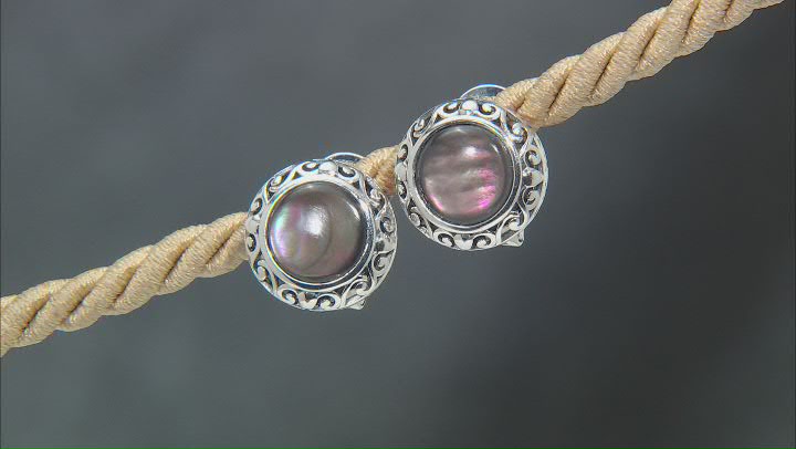 Black Mother-Of-Pearl Sterling Silver Earrings Video Thumbnail