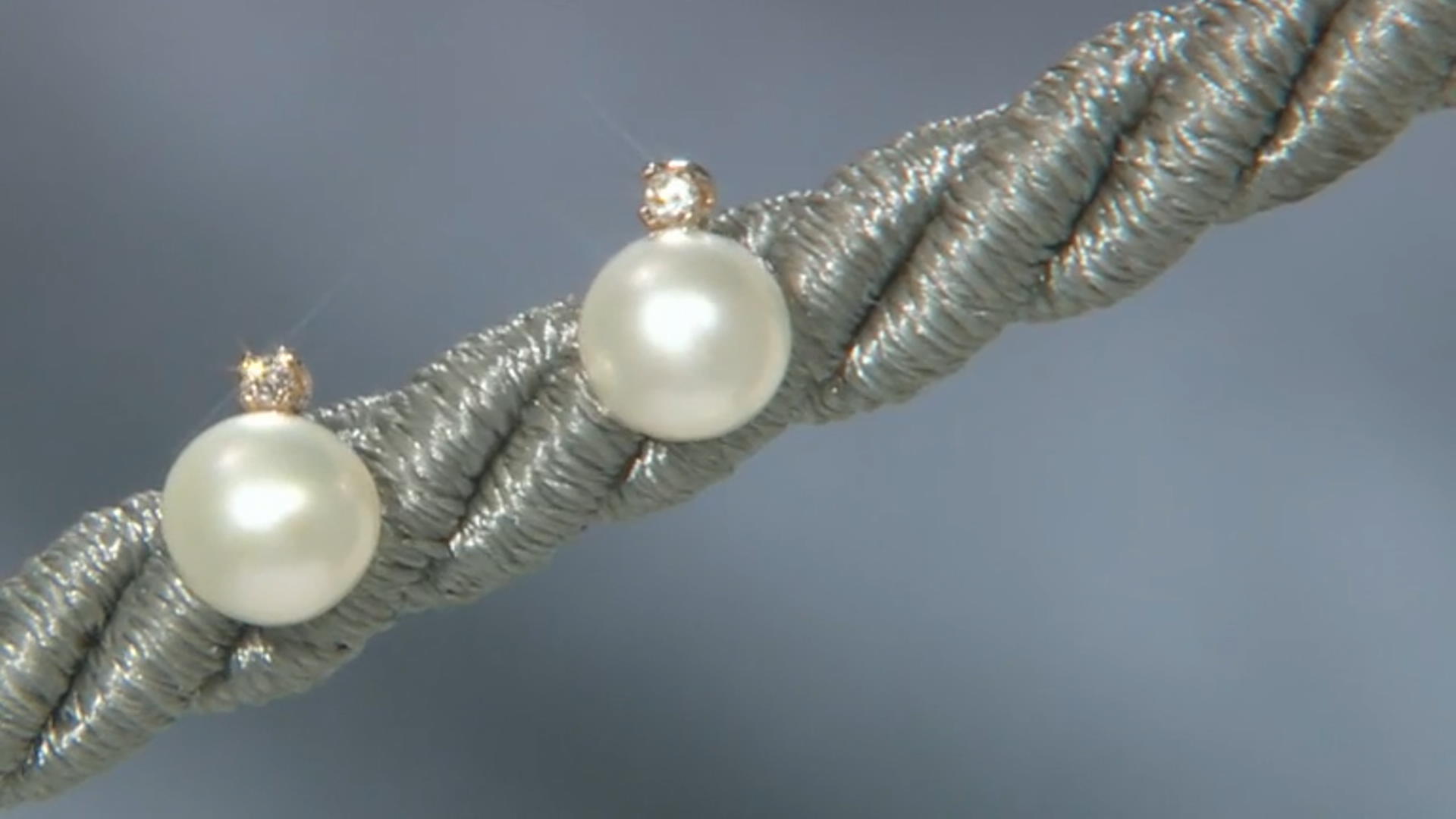 White Cultured Freshwater Pearl & White Diamond 14k Yellow Gold Stud Earrings Video Thumbnail