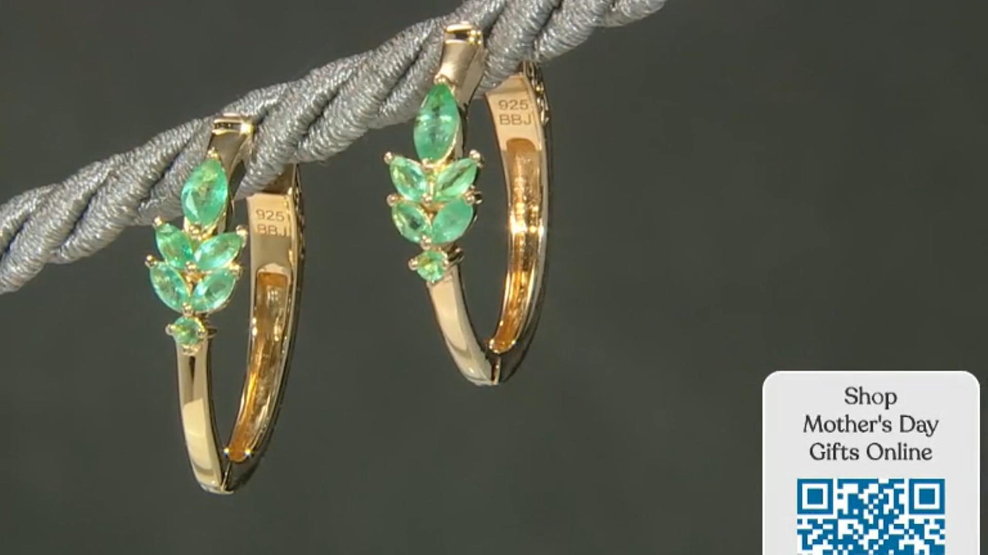 Green Emerald 18k Yellow Gold Over Silver Earrings 1.03ctw Video Thumbnail