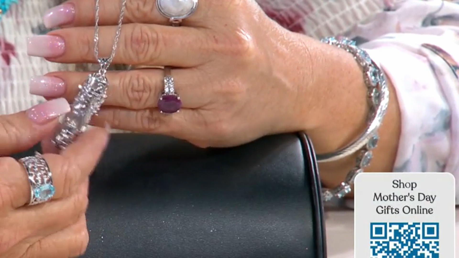 Multi-Color Multi Gemstones Rhodium Over Silver Prayer Box Pendant With Chain 3.99ctw Video Thumbnail