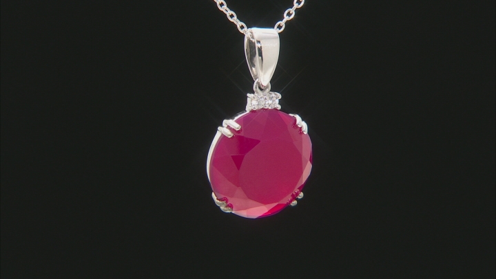 Pink Onyx Rhodium Over Silver Jewelry Set .39ctw Video Thumbnail