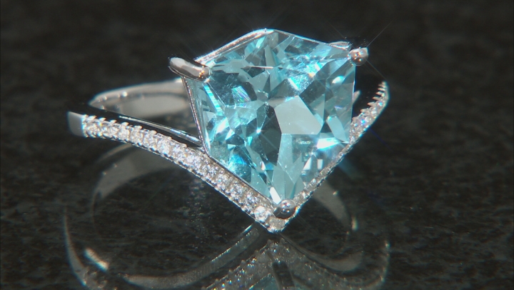 Sky Blue Topaz Rhodium Over Sterling Silver Ring 4.72ctw Video Thumbnail