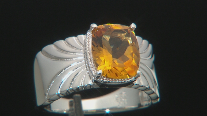 Yellow  Citrine Rhodium Over Silver Ring 2.47ctw Video Thumbnail