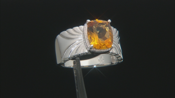 Yellow  Citrine Rhodium Over Silver Ring 2.47ctw Video Thumbnail