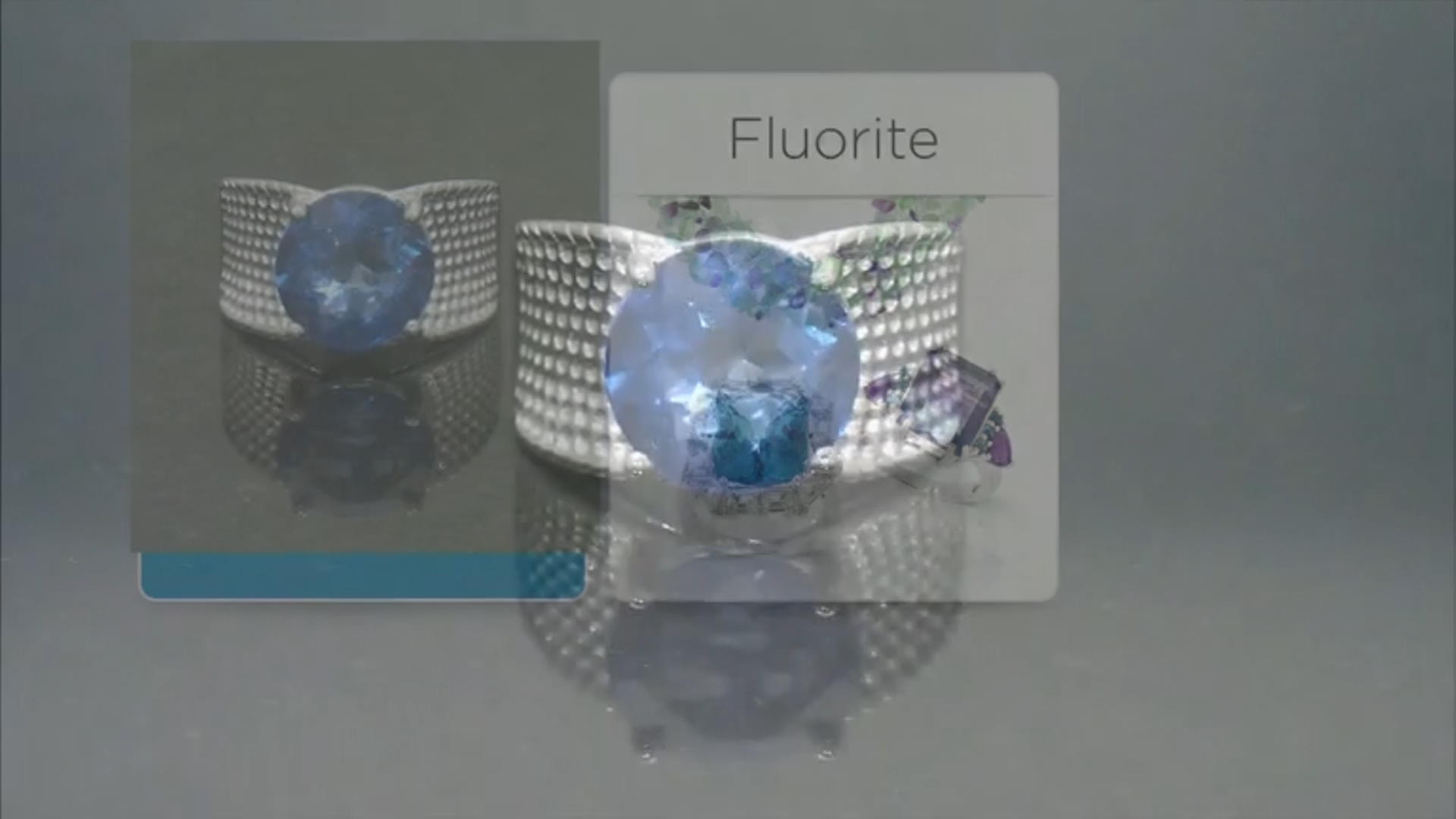 Blue Color Change Fluorite Rhodium Over Silver Ring 6.50ct Video Thumbnail