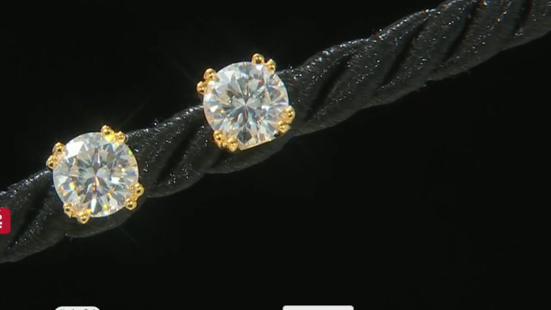 Moissanite Fire® 2.00ctw DEW Round 14k Yellow Gold Over Sterling Silver Earrings Video Thumbnail