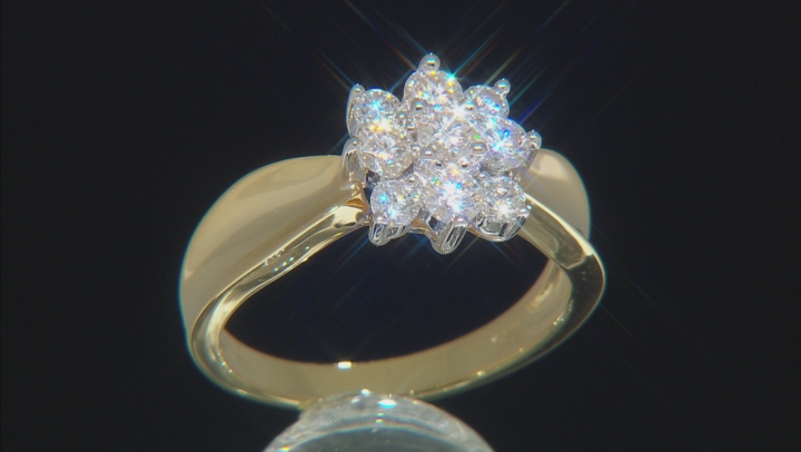 Moissanite 14k Yellow Gold Over Sterling Silver Ring .70ctw DEW Video Thumbnail