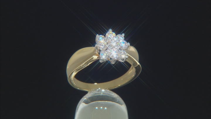 Moissanite 14k Yellow Gold Over Sterling Silver Ring .70ctw DEW Video Thumbnail