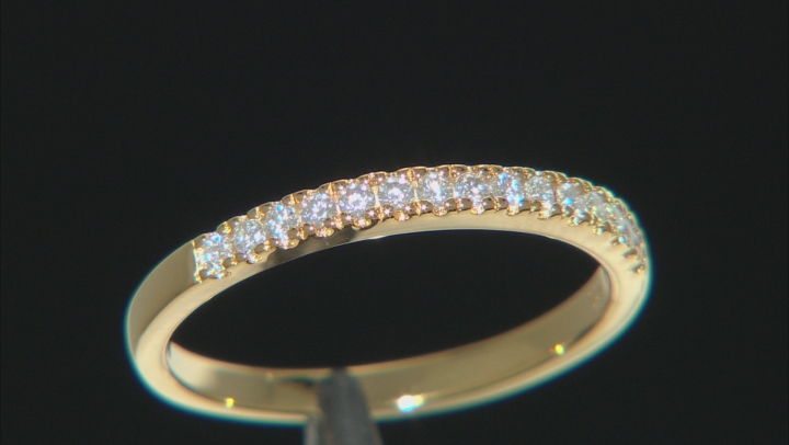 Moissanite Ring 14k Yellow Gold Over Silver .23ctw DEW. Video Thumbnail