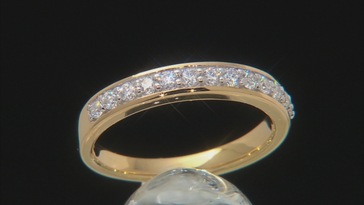 White Moissanite 14k Yellow Gold Over Sterling Silver Band Ring .45ct Video Thumbnail