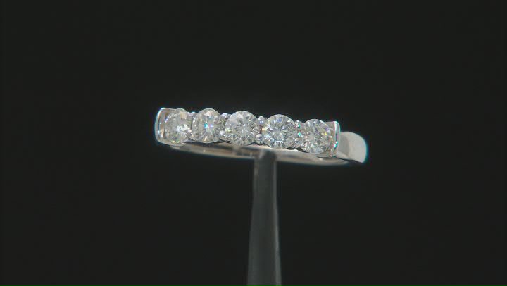 Moissanite 14k White Gold Ring .50ctw D.E.W Video Thumbnail