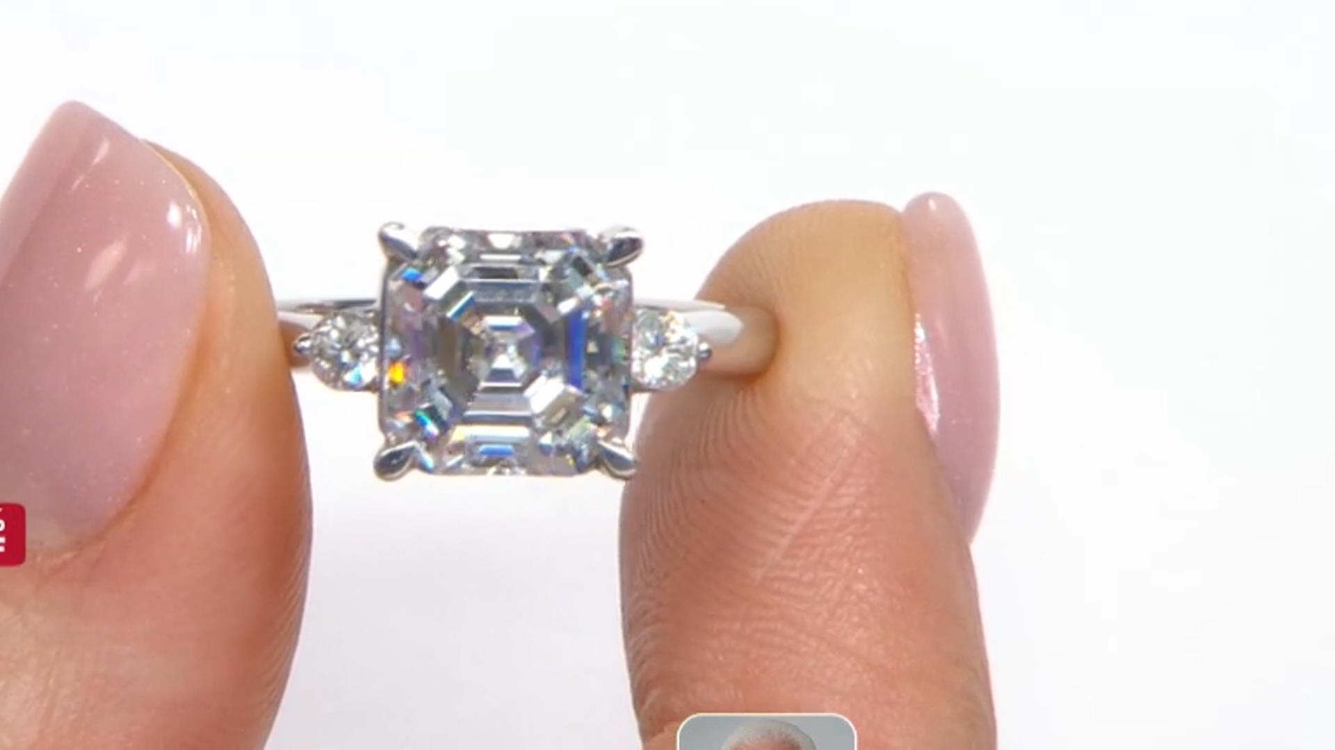 Moissanite 14K white gold ring 4.38ctw DEW. Video Thumbnail