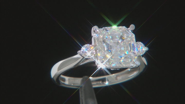 Moissanite 14K white gold ring 4.38ctw DEW. Video Thumbnail