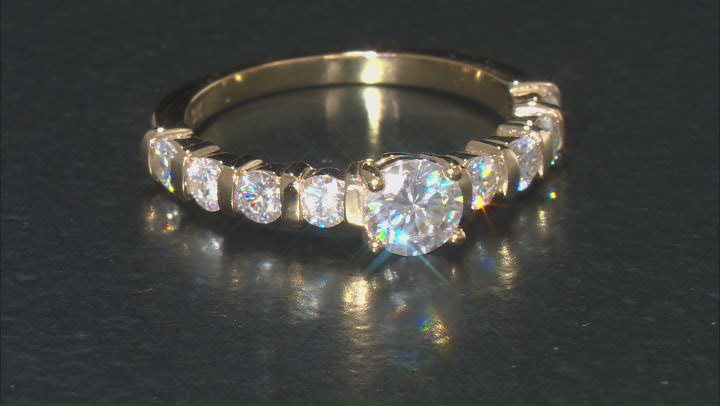Moissanite 3k yellow gold ring 1.40ctw DEW. Video Thumbnail