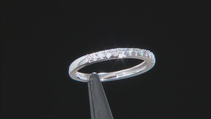 Moissanite Rhodium Over 10K white gold band ring .22ctw DEW Video Thumbnail