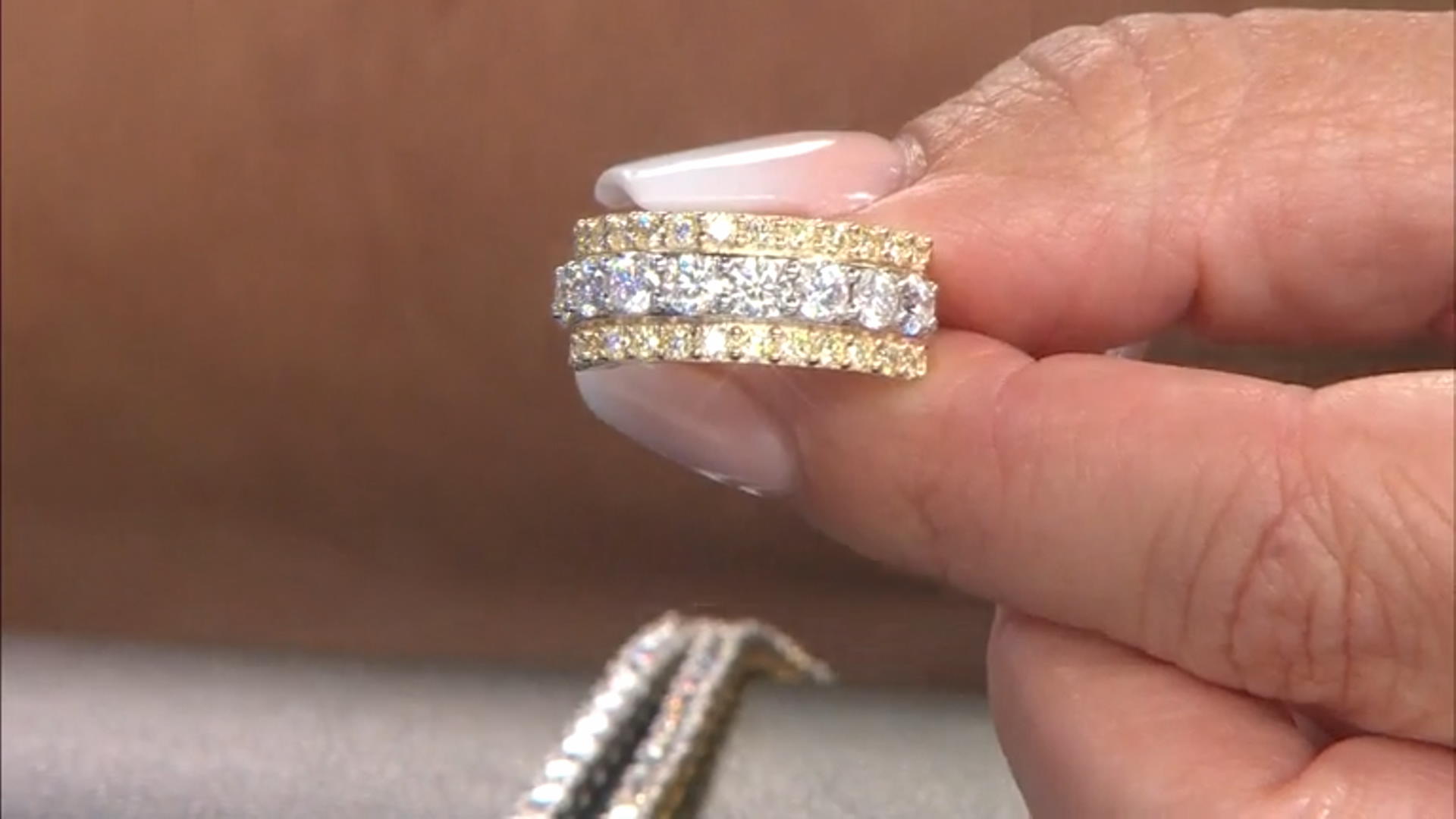 Moissanite and natural yellow diamond 10K yellow gold ring 2.19ctw DEW Video Thumbnail