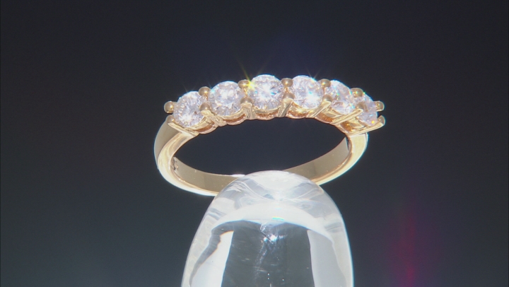 Moissanite 14k Yellow Gold Over Silver Band Ring .96ctw DEW Video Thumbnail