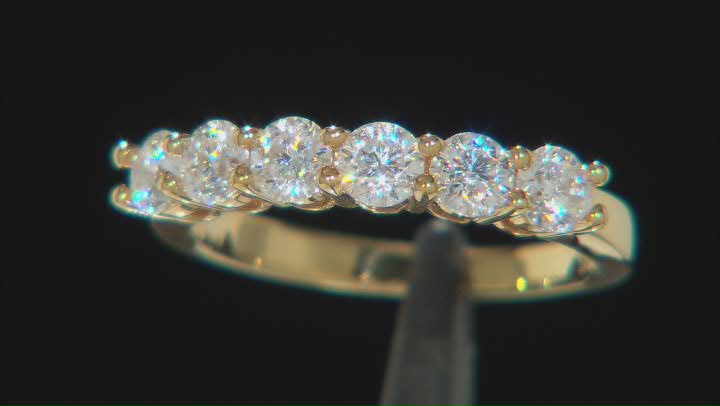 Moissanite 14k Yellow Gold Over Silver Band Ring .96ctw DEW Video Thumbnail