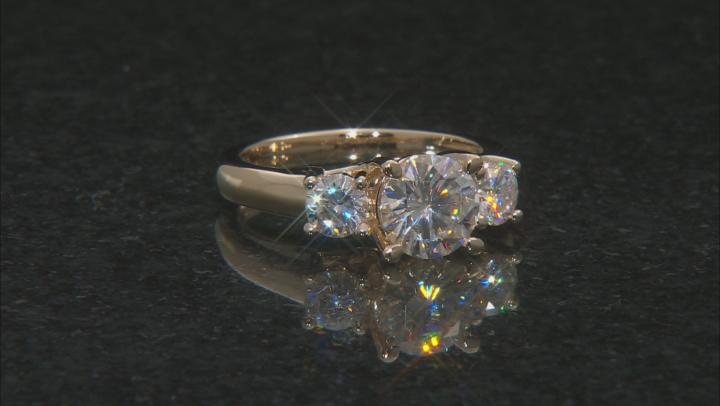 White Moissanite 14k Yellow Gold Over Sterling Silver Ring 2.16ctw DEW Video Thumbnail