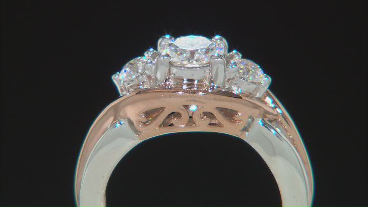 Moissanite Platineve And 14k Rose Gold Over Platineve Ring 1.12ctw DEW Video Thumbnail