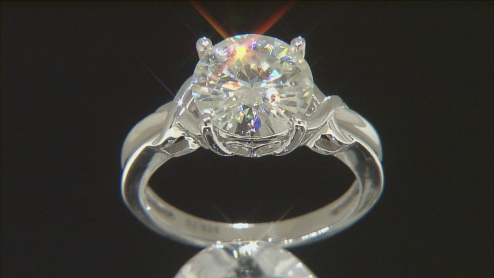 Moissanite Ring 14k Yellow Gold Over Silver 3.60ct Video Thumbnail