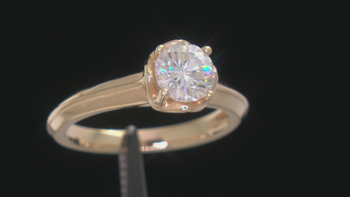 Moissanite 14k Yellow Gold Over Silver Ring 1.00ct DEW Video Thumbnail