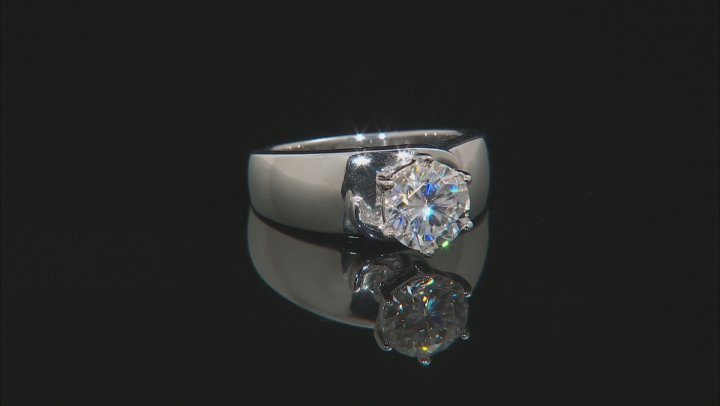 Moissanite Platineve Ring 1.90ct DEW Video Thumbnail